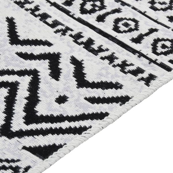 vidaXL Rug Black and White 160x230 cm Cotton