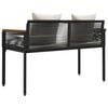 vidaXL Outdoor Bench Black and Cream White 117 x 54 x 74.5 cm