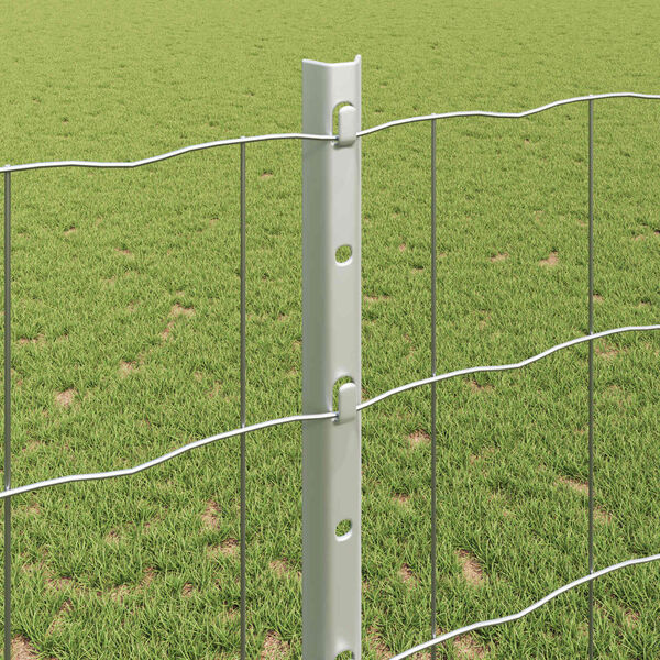 vidaXL Fence with Post Silver 1.2 x 10 m Steel