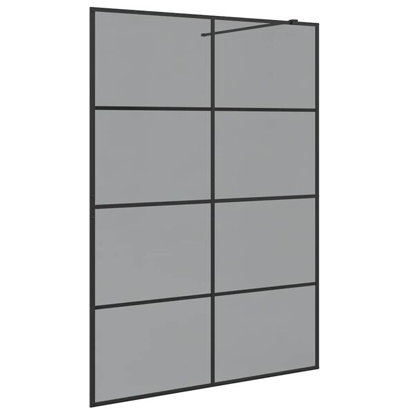 vidaXL Walk-in Shower Wall Black 140 x 195 cm Tempered Glass