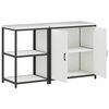 vidaXL Kitchen Storage Set with Shelf 2 pcs White Cold-rolled Steel