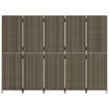 vidaXL Room Divider 5 Panels Grey Poly Rattan