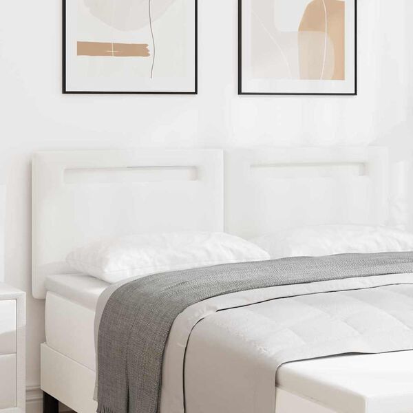vidaXL LED Headboard White 160 cm Faux Leather
