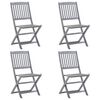 vidaXL Folding Outdoor Chairs 4 pcs Solid Acacia Wood
