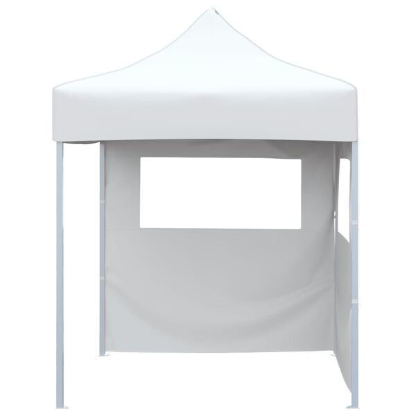 vidaXL Professional Folding Party Tent with 2 Sidewalls 2x2 m Steel White