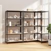 vidaXL 5-Layer Shelves 3 pcs Anthracite Steel&Engineered Wood