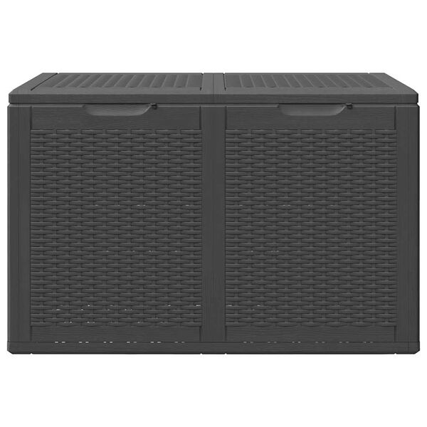 vidaXL Garden Storage Box 180L Black PP Rattan