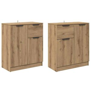 vidaXL Sideboards 2 pcs Artisan Oak 60 x 30 x 70 cm Engineered Wood