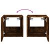 vidaXL TV Wall Cabinets with LED Lights 2 pcs Smoked Oak 30.5x35x30 cm