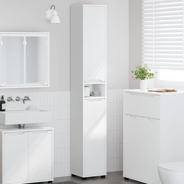 vidaXL Bathroom Cabinet White 30.5 x 30 x 195 cm Engineered Wood