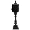 vidaXL Standing Mailbox Black 42.5 x 29.5 x 117 cm Cast Aluminum
