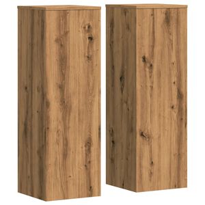 vidaXL Plant Stands 2 pcs Artisian Oak 33x33x100 cm Engineered Wood