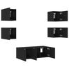 vidaXL 6 Piece TV Wall Units with LED Black Engineered Wood