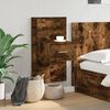 vidaXL Wall-mounted Bedside Cabinet with LED Lights Smoked Oak