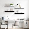 vidaXL Floating Wall Shelves 4 pcs High Gloss Black 90x23.5x3.8 cm MDF