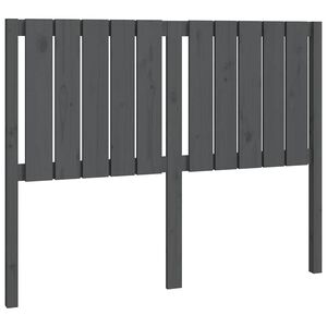 vidaXL Bed Headboard | Grey | Solid Pine Wood | Standard | Decorative Inlays