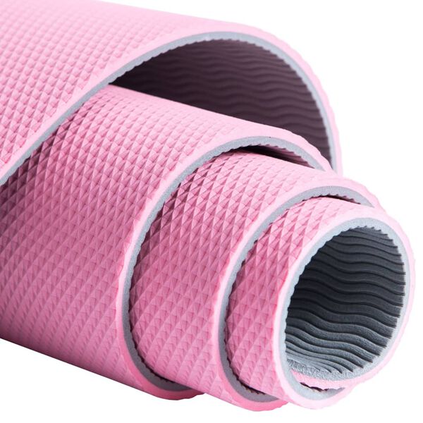 Pure2Improve Yoga Mat 173x58x0.6 cm Pink and Grey
