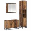vidaXL Bathroom Furniture Set with Door 3 pcs Old Wood Engineered Wood