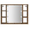 vidaXL Mirror Cabinet with LED Smoked Oak 76x15x55 cm