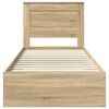 vidaXL Bed Frame Sonoma Oak and Silver 75 x 190 cm Engineered Wood