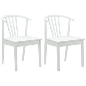 vidaXL Dining Chair 2 pcs Solid Rubberwood White 51 x 61 x 80.5 cm