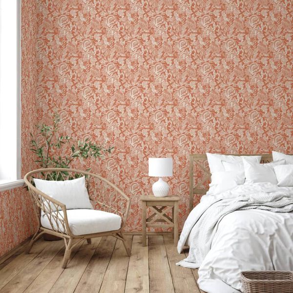 DUTCH WALLCOVERINGS Wallpaper Mae Orange and Beige