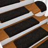 vidaXL Stair Mats 15 pcs 65x21x4 cm Black Rectangular Edge