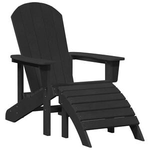 vidaXL Adirondack Chair Black HDPE