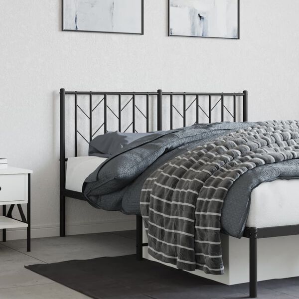vidaXL Metal Headboard Black 135 cm