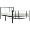 vidaXL Metal Bed Frame without Mattress with Footboard Black 75x190cm