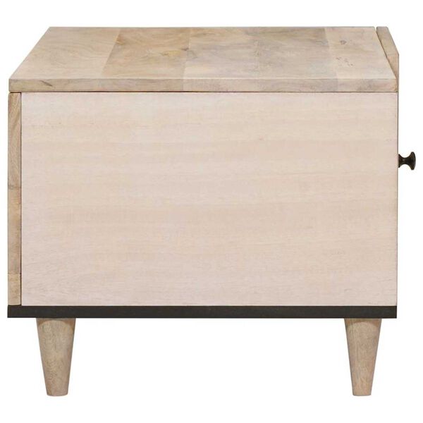 vidaXL Coffee Table with Shelf Beige 80 x 50 x 40 cm Solid Acacia wood