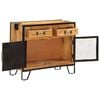 vidaXL Sideboard 80x31x66 cm Solid Rough Wood Mango and Metal