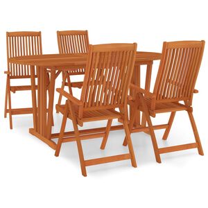 vidaXL Garden Dining Set | Reddish-brown | Solid eucalyptus wood | Medium