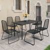 vidaXL 7 Piece Garden Dining Set PVC Rattan Black