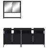 vidaXL 3 Piece Bathroom Furniture Set Black Engineered Wood