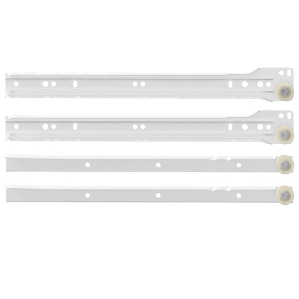 vidaXL Drawer Slide 12 pcs White 300 mm Steel