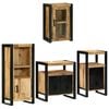 vidaXL Bathroom Furniture Set with Door 4 pcs Brown Soild Mango Wood