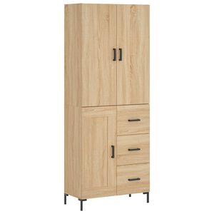 vidaXL Highboard Sonoma Oak 69.5x34x180 cm Engineered Wood