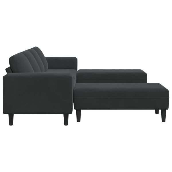 vidaXL Living Room Couch 3 pcs Black