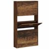 vidaXL Shoe Cabinet Smoked Oak 59x17x108 cm Engineered Wood