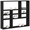 vidaXL Wall Shelf Black Oak 90x16x78 cm Engineered Wood