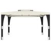 vidaXL Gazebo with Double Roof Cream 3.98x2.98 m Steel