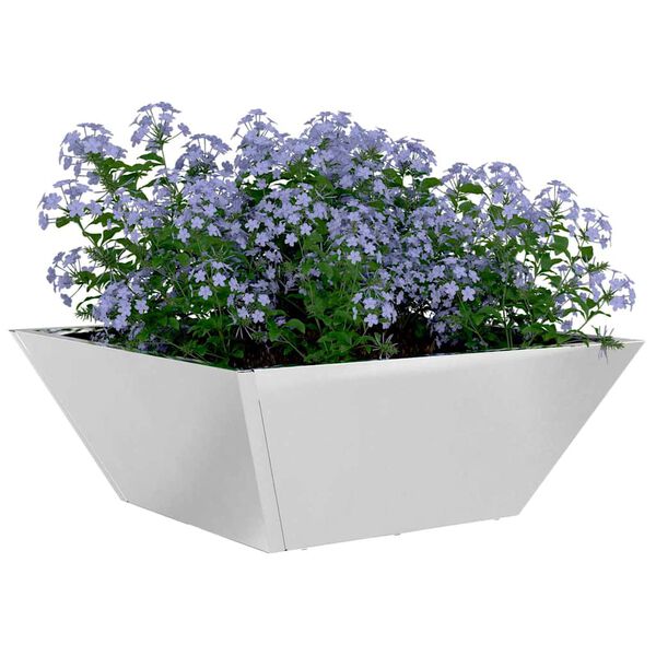 vidaXL Garden Planter Silver 40 x 40 x 15 cm Stainless Steel