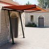 vidaXL Manual Retractable Awning with Posts 3.5x2.5 m Orange and Brown