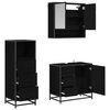 vidaXL Bathroom Furniture Set 3 pcs Black Oak Engineered Wood