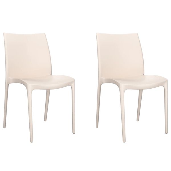 vidaXL Garden Chairs 2 pcs Cream 50x46x80 cm Polypropylene