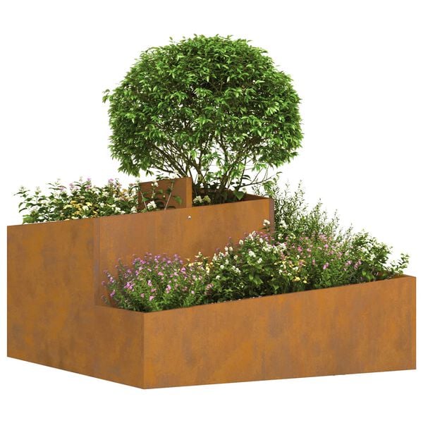 vidaXL Garden Planter Brown 80 x 80 x 50 cm Weathering Steel
