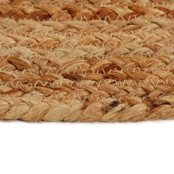 vidaXL Braided Area Rug with Tassels 90 cm Jute Round