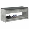 vidaXL Hall Bench with Cushion Concrete Grey 103 x 38 x 45 cm