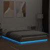 vidaXL Bed Frame with LED Lights without Mattress Sonoma Oak 120x190cm